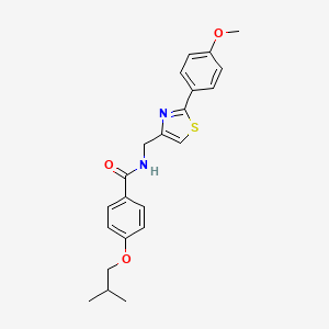 molecular formula C22H24N2O3S B11360702 N-{[2-(4-methoxyphenyl)-1,3-thiazol-4-yl]methyl}-4-(2-methylpropoxy)benzamide 