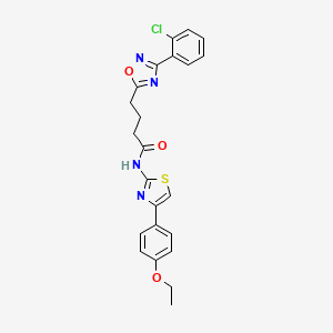 molecular formula C23H21ClN4O3S B11360709 4-[3-(2-chlorophenyl)-1,2,4-oxadiazol-5-yl]-N-[4-(4-ethoxyphenyl)-1,3-thiazol-2-yl]butanamide 