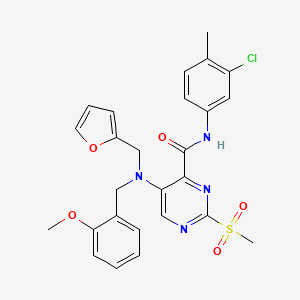 N-(3-chloro-4-methylphenyl)-5-[(furan-2-ylmethyl)(2-methoxybenzyl)amino]-2-(methylsulfonyl)pyrimidine-4-carboxamide