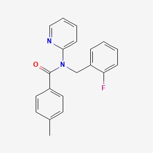 molecular formula C20H17FN2O B11360732 N-(2-fluorobenzyl)-4-methyl-N-(pyridin-2-yl)benzamide 