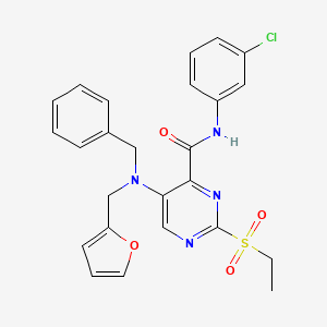 5-[benzyl(furan-2-ylmethyl)amino]-N-(3-chlorophenyl)-2-(ethylsulfonyl)pyrimidine-4-carboxamide