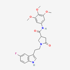 molecular formula C24H26FN3O5 B11360747 1-[2-(5-fluoro-1H-indol-3-yl)ethyl]-5-oxo-N-(3,4,5-trimethoxyphenyl)pyrrolidine-3-carboxamide 