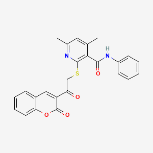 4,6-dimethyl-2-{[2-oxo-2-(2-oxo-2H-chromen-3-yl)ethyl]sulfanyl}-N-phenylpyridine-3-carboxamide