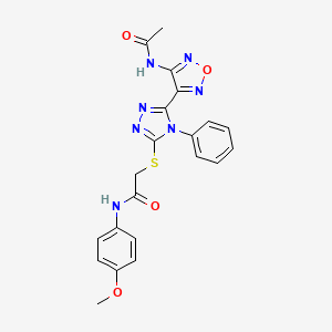 2-({5-[4-(acetylamino)-1,2,5-oxadiazol-3-yl]-4-phenyl-4H-1,2,4-triazol-3-yl}sulfanyl)-N-(4-methoxyphenyl)acetamide