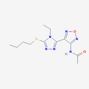 molecular formula C12H18N6O2S B11360823 N-{4-[5-(butylsulfanyl)-4-ethyl-4H-1,2,4-triazol-3-yl]-1,2,5-oxadiazol-3-yl}acetamide 