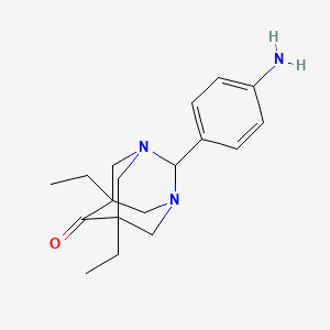 2-(4-Aminophenyl)-5,7-diethyl-1,3-diazatricyclo[3.3.1.1~3,7~]decan-6-one