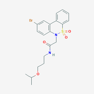 molecular formula C20H23BrN2O4S B11360850 2-(9-bromo-5,5-dioxido-6H-dibenzo[c,e][1,2]thiazin-6-yl)-N-(3-isopropoxypropyl)acetamide 