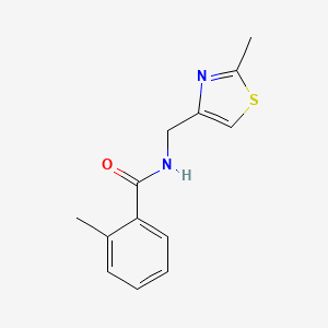 molecular formula C13H14N2OS B11360855 2-methyl-N-[(2-methyl-1,3-thiazol-4-yl)methyl]benzamide 