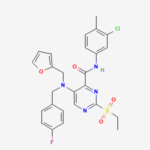 molecular formula C26H24ClFN4O4S B11360860 N-(3-chloro-4-methylphenyl)-2-(ethylsulfonyl)-5-[(4-fluorobenzyl)(furan-2-ylmethyl)amino]pyrimidine-4-carboxamide 