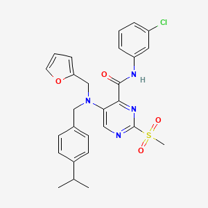 N-(3-chlorophenyl)-5-{(furan-2-ylmethyl)[4-(propan-2-yl)benzyl]amino}-2-(methylsulfonyl)pyrimidine-4-carboxamide