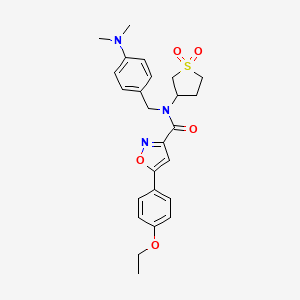 molecular formula C25H29N3O5S B11360882 N-[4-(dimethylamino)benzyl]-N-(1,1-dioxidotetrahydrothiophen-3-yl)-5-(4-ethoxyphenyl)-1,2-oxazole-3-carboxamide 