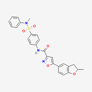 5-(2-methyl-2,3-dihydro-1-benzofuran-5-yl)-N-{4-[methyl(phenyl)sulfamoyl]phenyl}-1,2-oxazole-3-carboxamide