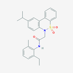 molecular formula C26H28N2O3S B11360923 N-(2-ethyl-6-methylphenyl)-2-(9-isopropyl-5,5-dioxido-6H-dibenzo[c,e][1,2]thiazin-6-yl)acetamide 