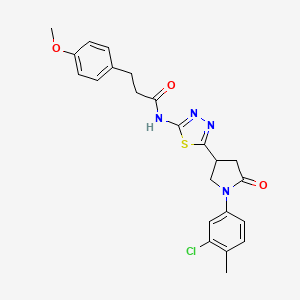 N-{5-[1-(3-chloro-4-methylphenyl)-5-oxopyrrolidin-3-yl]-1,3,4-thiadiazol-2-yl}-3-(4-methoxyphenyl)propanamide