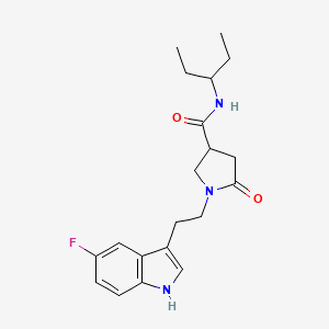 molecular formula C20H26FN3O2 B11360931 1-[2-(5-fluoro-1H-indol-3-yl)ethyl]-5-oxo-N-(pentan-3-yl)pyrrolidine-3-carboxamide 