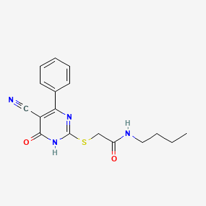 N-Butyl-2-[(5-cyano-6-oxo-4-phenyl-1,6-dihydropyrimidin-2-YL)sulfanyl]acetamide