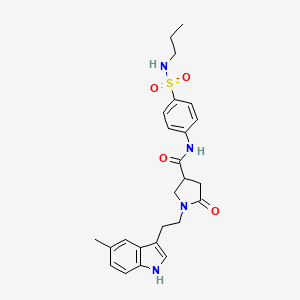 1-[2-(5-methyl-1H-indol-3-yl)ethyl]-5-oxo-N-[4-(propylsulfamoyl)phenyl]pyrrolidine-3-carboxamide