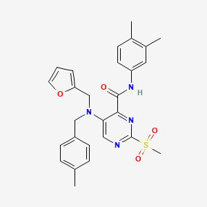 N-(3,4-dimethylphenyl)-5-[(furan-2-ylmethyl)(4-methylbenzyl)amino]-2-(methylsulfonyl)pyrimidine-4-carboxamide