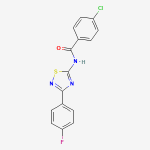 molecular formula C15H9ClFN3OS B11360974 4-chloro-N-[3-(4-fluorophenyl)-1,2,4-thiadiazol-5-yl]benzamide 