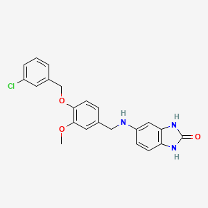 molecular formula C22H20ClN3O3 B11360986 5-({4-[(3-chlorobenzyl)oxy]-3-methoxybenzyl}amino)-1,3-dihydro-2H-benzimidazol-2-one 