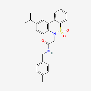 molecular formula C25H26N2O3S B11361098 2-(9-isopropyl-5,5-dioxido-6H-dibenzo[c,e][1,2]thiazin-6-yl)-N-(4-methylbenzyl)acetamide 