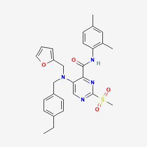 N-(2,4-dimethylphenyl)-5-[(4-ethylbenzyl)(furan-2-ylmethyl)amino]-2-(methylsulfonyl)pyrimidine-4-carboxamide