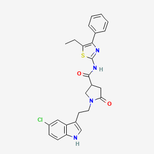 molecular formula C26H25ClN4O2S B11361130 1-[2-(5-chloro-1H-indol-3-yl)ethyl]-N-(5-ethyl-4-phenyl-1,3-thiazol-2-yl)-5-oxopyrrolidine-3-carboxamide 