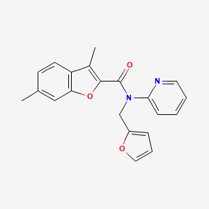 N-(furan-2-ylmethyl)-3,6-dimethyl-N-(pyridin-2-yl)-1-benzofuran-2-carboxamide