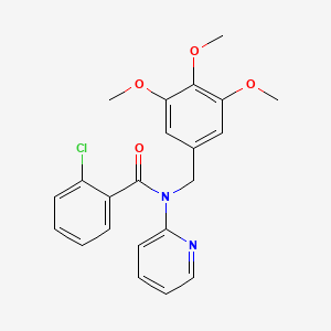 molecular formula C22H21ClN2O4 B11361157 2-chloro-N-(pyridin-2-yl)-N-(3,4,5-trimethoxybenzyl)benzamide 