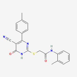 2-{[5-Cyano-4-(4-methylphenyl)-6-oxo-1,6-dihydropyrimidin-2-YL]sulfanyl}-N-(2-methylphenyl)acetamide