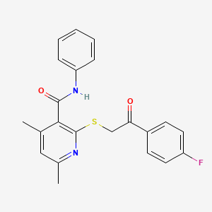 2-{[2-(4-fluorophenyl)-2-oxoethyl]sulfanyl}-4,6-dimethyl-N-phenylpyridine-3-carboxamide