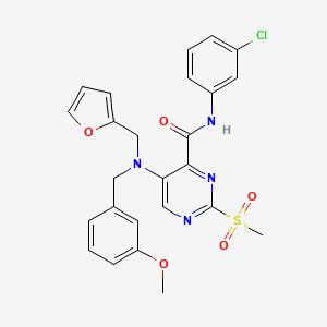 molecular formula C25H23ClN4O5S B11361237 N-(3-chlorophenyl)-5-[(furan-2-ylmethyl)(3-methoxybenzyl)amino]-2-(methylsulfonyl)pyrimidine-4-carboxamide 