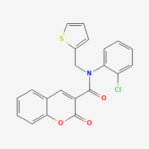 molecular formula C21H14ClNO3S B11361255 N-(2-chlorophenyl)-2-oxo-N-(thiophen-2-ylmethyl)-2H-chromene-3-carboxamide 