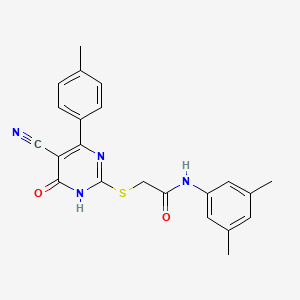 2-{[5-Cyano-4-(4-methylphenyl)-6-oxo-1,6-dihydropyrimidin-2-YL]sulfanyl}-N-(3,5-dimethylphenyl)acetamide