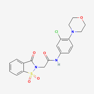 N-[3-chloro-4-(morpholin-4-yl)phenyl]-2-(1,1-dioxido-3-oxo-1,2-benzothiazol-2(3H)-yl)acetamide