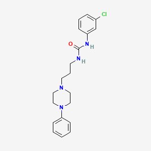 molecular formula C20H25ClN4O B11361302 1-(3-Chlorophenyl)-3-(3-(4-phenylpiperazin-1-yl)propyl)urea 