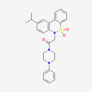 2-(9-Isopropyl-5,5-dioxido-6H-dibenzo[C,E][1,2]thiazin-6-YL)-1-(4-phenyl-1-piperazinyl)ethanone