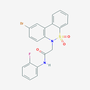 2-(9-bromo-5,5-dioxido-6H-dibenzo[c,e][1,2]thiazin-6-yl)-N-(2-fluorophenyl)acetamide