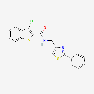 molecular formula C19H13ClN2OS2 B11361316 3-chloro-N-[(2-phenyl-1,3-thiazol-4-yl)methyl]-1-benzothiophene-2-carboxamide 