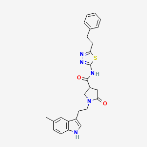 1-[2-(5-methyl-1H-indol-3-yl)ethyl]-5-oxo-N-[5-(2-phenylethyl)-1,3,4-thiadiazol-2-yl]pyrrolidine-3-carboxamide