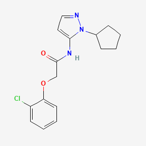 molecular formula C16H18ClN3O2 B11361378 2-(2-chlorophenoxy)-N-(1-cyclopentyl-1H-pyrazol-5-yl)acetamide 