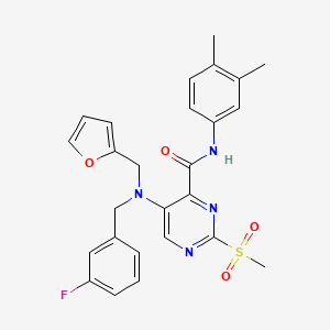 N-(3,4-dimethylphenyl)-5-[(3-fluorobenzyl)(furan-2-ylmethyl)amino]-2-(methylsulfonyl)pyrimidine-4-carboxamide