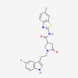 1-[2-(5-fluoro-1H-indol-3-yl)ethyl]-N-(6-methyl-1,3-benzothiazol-2-yl)-5-oxopyrrolidine-3-carboxamide