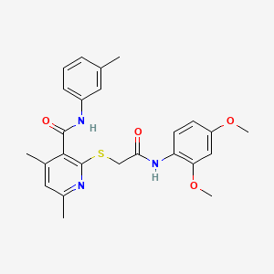 2-({2-[(2,4-dimethoxyphenyl)amino]-2-oxoethyl}sulfanyl)-4,6-dimethyl-N-(3-methylphenyl)pyridine-3-carboxamide