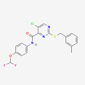 molecular formula C20H16ClF2N3O2S B11361459 5-chloro-N-[4-(difluoromethoxy)phenyl]-2-[(3-methylbenzyl)sulfanyl]pyrimidine-4-carboxamide 