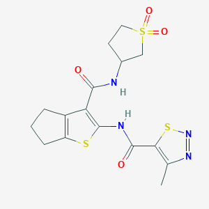 N-{3-[(1,1-dioxidotetrahydrothiophen-3-yl)carbamoyl]-5,6-dihydro-4H-cyclopenta[b]thiophen-2-yl}-4-methyl-1,2,3-thiadiazole-5-carboxamide