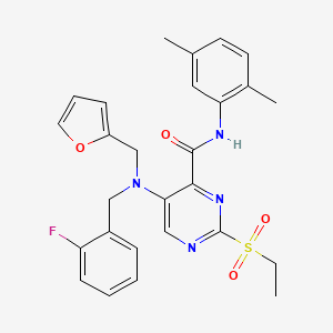 N-(2,5-dimethylphenyl)-2-(ethylsulfonyl)-5-[(2-fluorobenzyl)(furan-2-ylmethyl)amino]pyrimidine-4-carboxamide