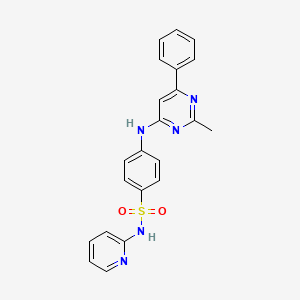 molecular formula C22H19N5O2S B11361505 4-[(2-Methyl-6-phenylpyrimidin-4-YL)amino]-N-(pyridin-2-YL)benzenesulfonamide 