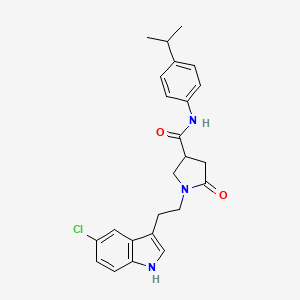 molecular formula C24H26ClN3O2 B11361509 1-[2-(5-chloro-1H-indol-3-yl)ethyl]-5-oxo-N-[4-(propan-2-yl)phenyl]pyrrolidine-3-carboxamide 