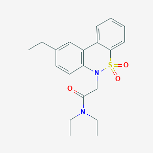 molecular formula C20H24N2O3S B11361510 N,N-diethyl-2-(9-ethyl-5,5-dioxido-6H-dibenzo[c,e][1,2]thiazin-6-yl)acetamide 